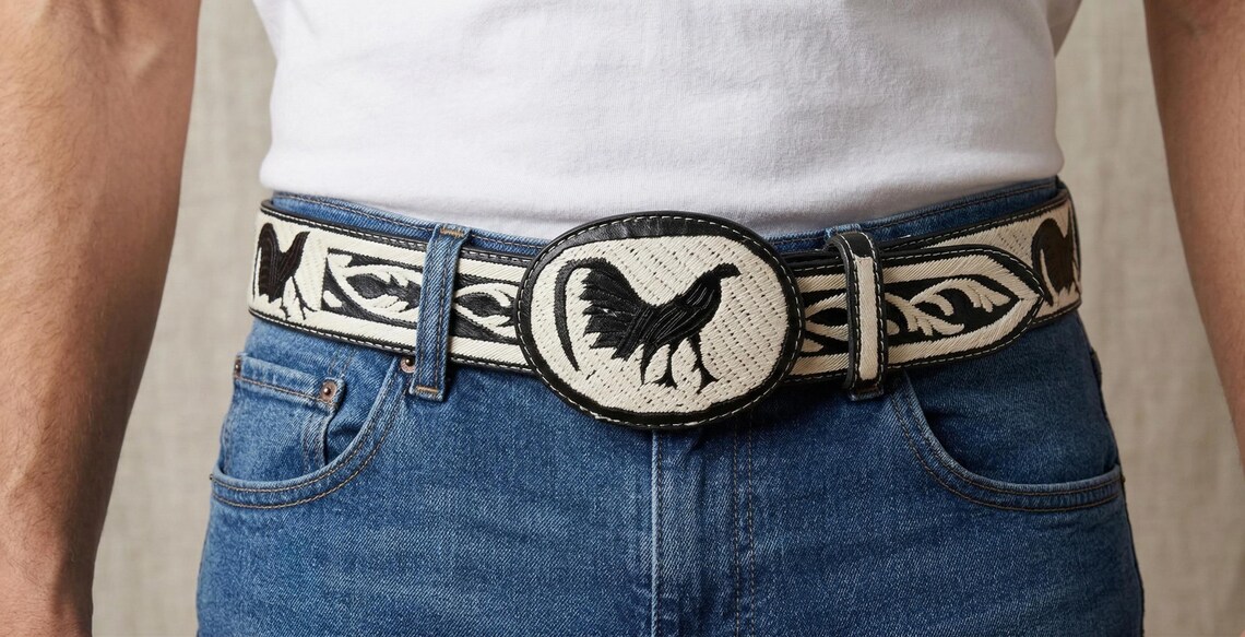 Hand-tooled Mexican leather belts